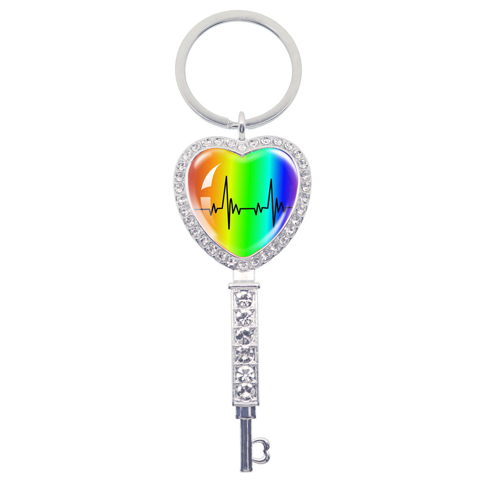 Wholesale LGBT Rainbow Love Metal Keychain